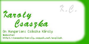 karoly csaszka business card