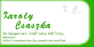 karoly csaszka business card